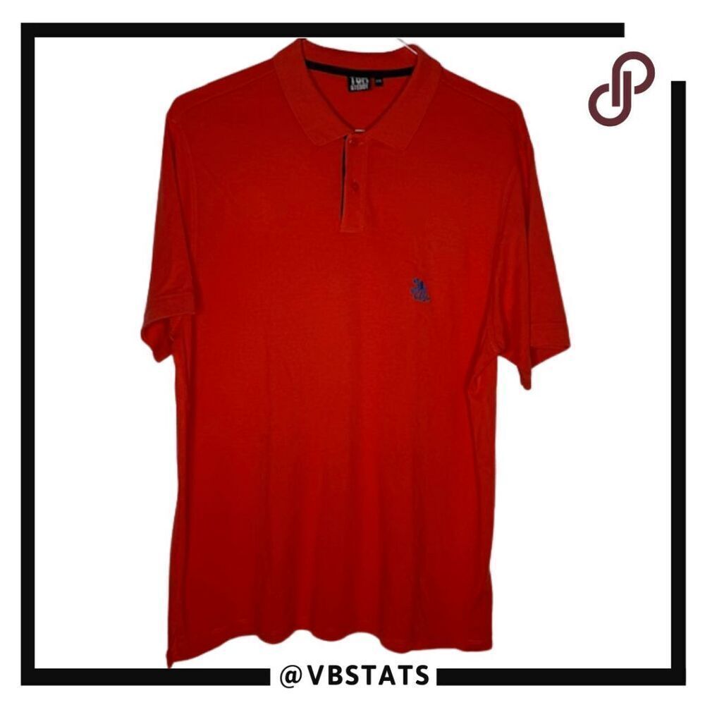 Tom & Teddy Men's Pima Cotton Short Sleeve Polo Shirt‎ Red Size 2XL